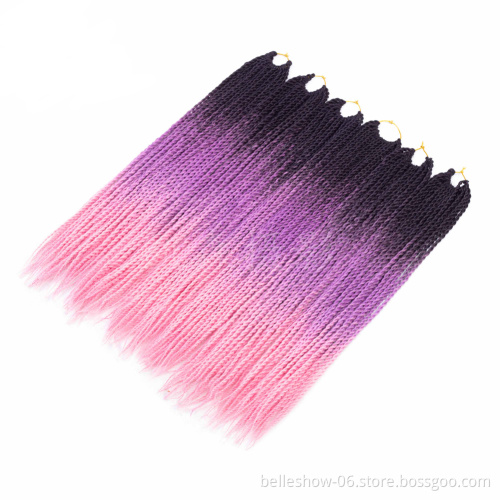 Hot sell 24 inch  wholesale crochet braiding hair synthetic hair extension senegalese twist ombre box braids